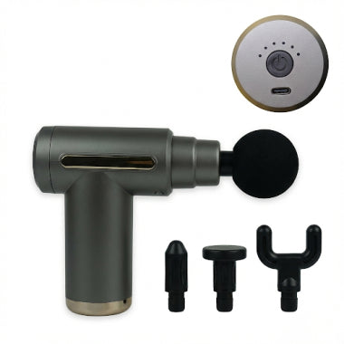 Portable Deep Tissue Percussion Massage Gun – Handheld Muscle Recovery Tool with 4 Attachment Heads